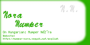 nora mumper business card